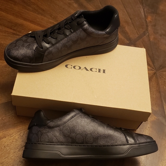 Coach High Line Signature Sneakers - Graphite/Black, M US 13D, Leather - Picture 2 of 15